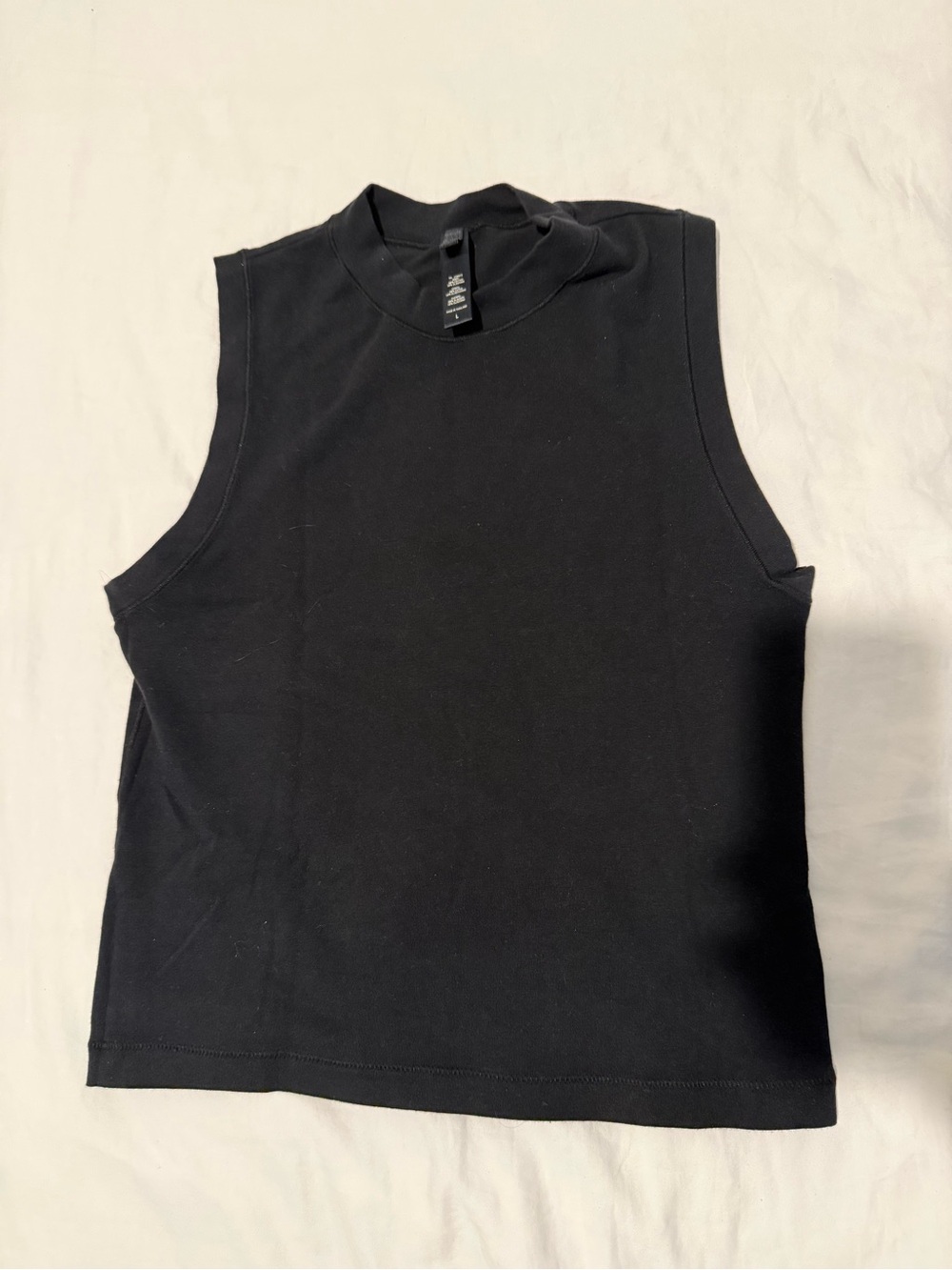 SKIMS Black Sleeveless Mock Neck Tank
